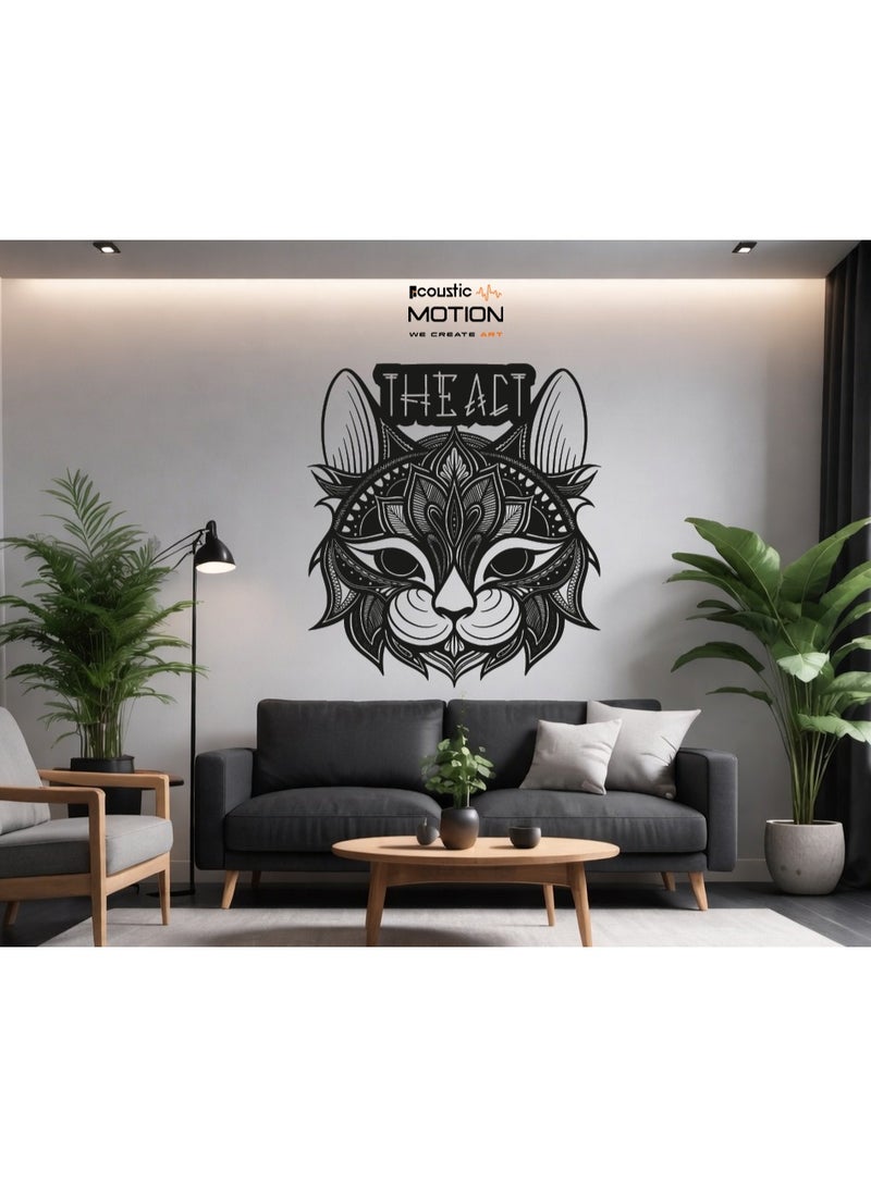 أكويستك موشان لوحات جدارية خشبية من خشب MDF من ACOUSTIC MOTION®، تصميم THE ACT مع شريط لاصق مزدوج الوجه، لوحة جدارية سوداء عصرية للمنزل، غرفة المعيشة، غرفة النوم، المكتب والفندق، 50×50×0.5 سم، طقم من قطعتين - Image 1